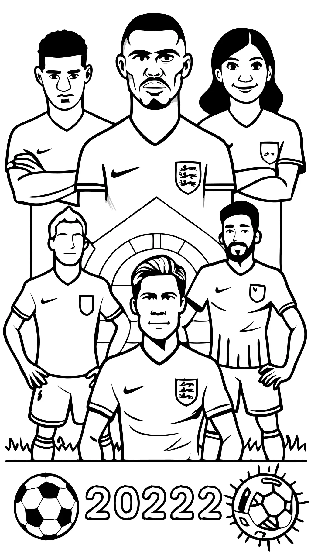 2022 Angleterre Coupe du monde des joueurs à colorier